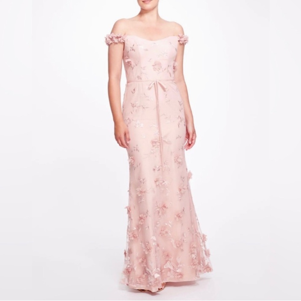 Marchesa Notte Venice off the shoulder floral dress in size 6 NWT